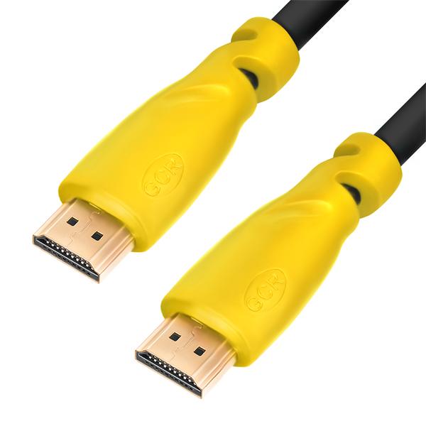  GCR Кабель HDMI 1.4, 1.5m, желтые коннекторы, 30/30 AWG, позол контакты, FullHD, Ethernet 10.2 Гбит/с, 3D, 4K, экран (HM300)