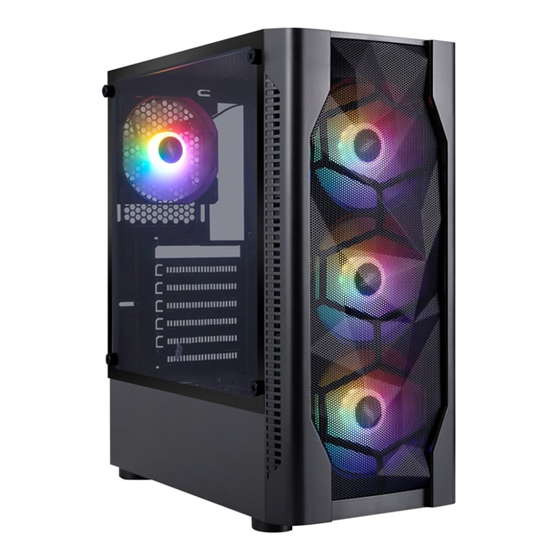 корпус 1STPLAYER DK D4 Black / ATX / 4x120mm FRGB fans / D4-BK-4F1