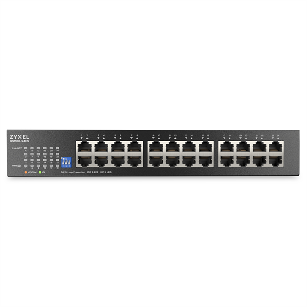 Коммутатор Коммутатор Zyxel GS1100-24ES, 24xGE, rack 19", DIP-switch, бесшумный