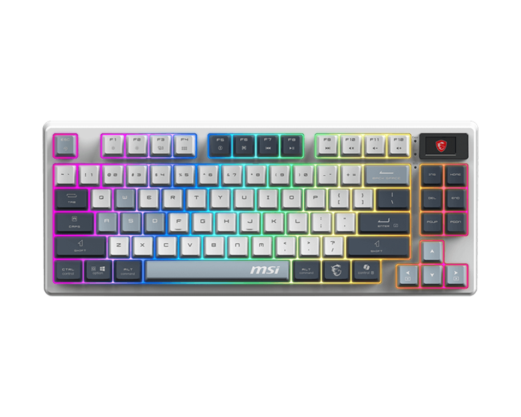 Клавиатура беспроводная Keyboard MSI FORGE GK600 TKL, Wireless, Mechanical Linear Switches, RGB LED, 4000mA/h, Sky