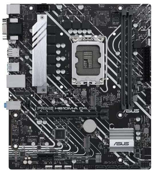 Материнская плата ASUS PRIME H610M-A D4-CSM, LGA1700, H610, 2*DDR4, D-Sub + DP + HDMI, SATA3, Audio, Gb LAN, USB 3.2*4, USB 2.0*6, COM*1 header (w/o cable), mATX ; 90MB19P0-M0EAYC, 3 year