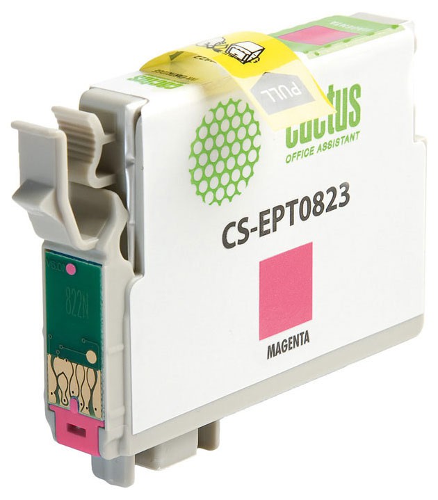 Картридж струйный Cactus CS-EPT0823 T0823 пурпурный (13.8мл) для Epson Stylus Photo R270/290/RX590 с чипом Картридж струйный Cactus CS-EPT0823 T0823 пурпурный (13.8мл) для Epson Stylus Photo R270/290/RX590 с чипом