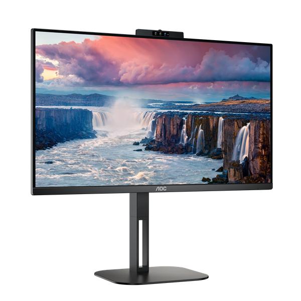 Монитор 23,8" AOC 24V5CW/BK 1920x1080 75Hz IPS LED 16:9 4(1)ms D-Sub DVI HDMI DP 4*USB3.2 USB-C (65W) 20M:1 1000:1 178/178 300cd Webcam HAS Pivot Tilt Swivel Speakers Black