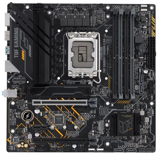 Материнская плата ASUS TUF GAMING B660M-E D4, LGA1700, B660, 4*DDR4, DP+HDMI, , SATA3 + RAID, Audio, Gb LAN, USB 3.2*4, USB 2.0*6, COM*1 header (w/o cable), mATX; 90MB19J0-M0EAY0