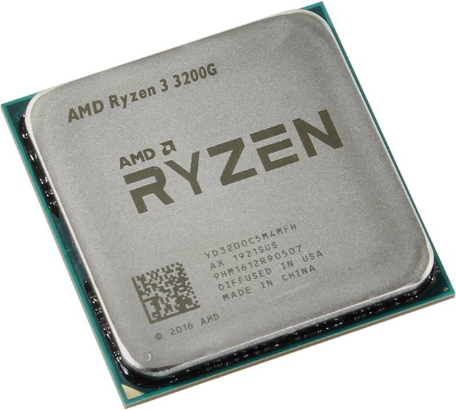 Процессор CPU AMD Ryzen 3 3200G, 4/4, 3.6-4.0GHz, 384KB/2MB/4MB, AM4, 65W, Radeon Vega 8, OEM, 1 year