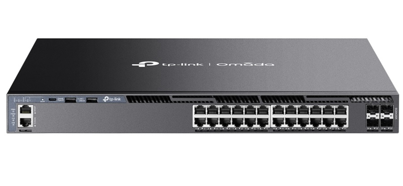 коммутатор TP-Link SG6428X, Omada 24-PortGigabit Stackable L3 Managed Switch with 4 10GE SFP+ Slots коммутатор TP-Link SG6428X, Omada 24-PortGigabit Stackable L3 Managed Switch with 4 10GE SFP+ Slots