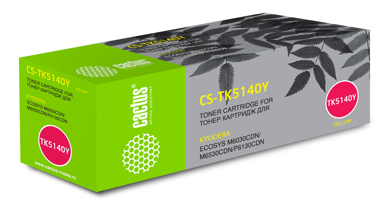 Картридж лазерный Cactus CS-TK5140Y TK-5140Y желтый (5000стр.) для Kyocera Ecosys M6030cdn/M6530cdn/P6130cdn Картридж лазерный Cactus CS-TK5140Y TK-5140Y желтый (5000стр.) для Kyocera Ecosys M6030cdn/M6530cdn/P6130cdn