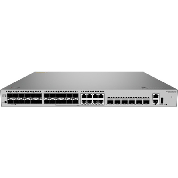 Коммутатор HUAWEI eKit S530-24ST4XE (L3, 24*GE SFP ports, 8 of which are dual-purpose 10/100/1000 or SFP, 4*10GE SFP+ ports, 2*10GE stack ports, with 1*AC power module)