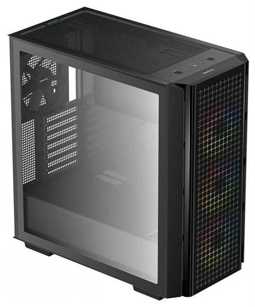 Корпус Deepcool CG540 без БП, боковое окно (закаленное стекло), 3xARGB LED 120мм вентилятора спереди и 1x140мм вентилятор сзади, черный, ATX