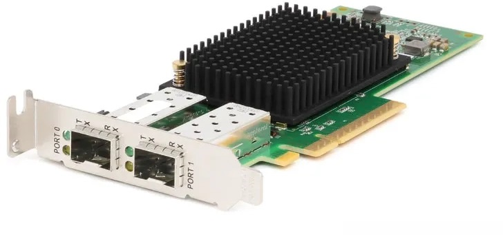 Контроллер DELL Emulex LPe35002 Dual Port FC32 Fibre Channel HBA, PCIe Low Profile V2, Customer Kit (including FC32 trancievers x 2)