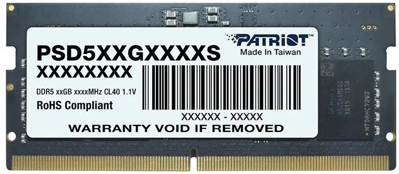 Оперативная память Patriot SL DDR5 32GB 5600MHz SO-DIMM SINGLE 1*32GB CL46 46-46-46-90 1.1V Оперативная память Patriot SL DDR5 32GB 5600MHz SO-DIMM SINGLE 1*32GB CL46 46-46-46-90 1.1V