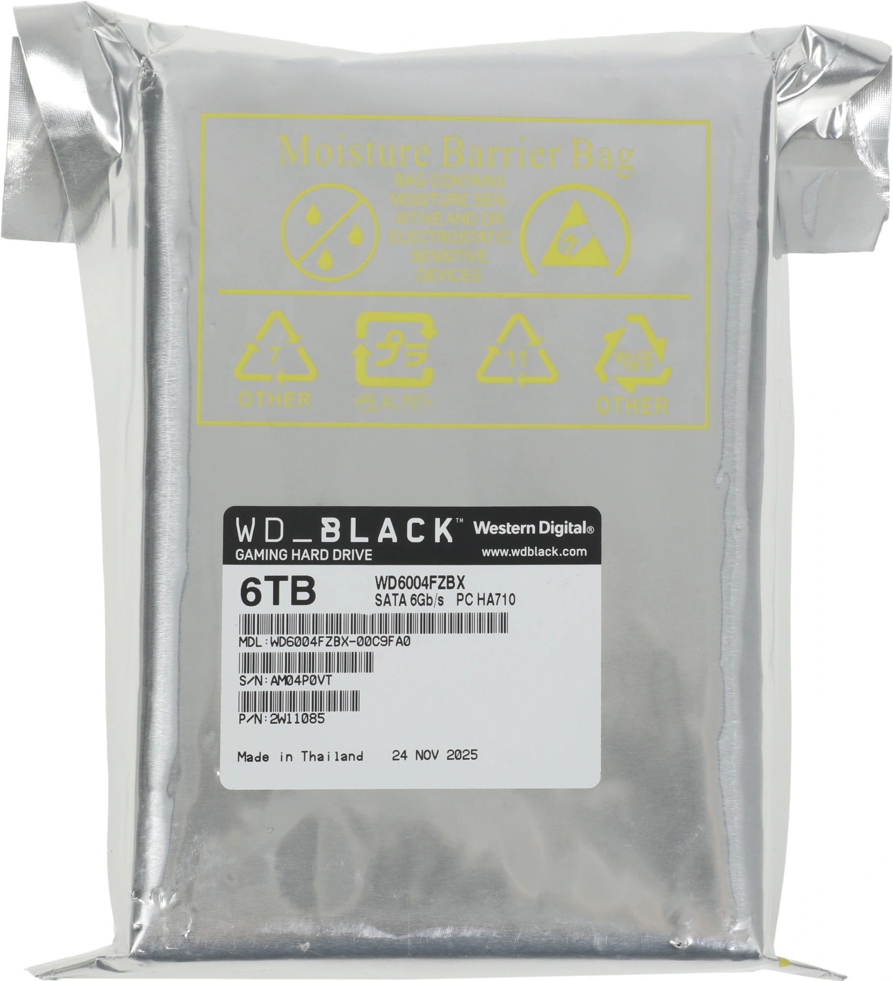 Жесткий диск Western Digital Black 6ТБ, HDD, SATA III, 128MB, 7200rpm 3.5"
