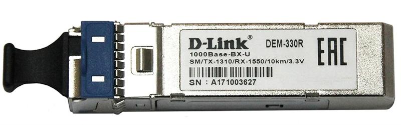Модуль D-Link 330R/10KM/A1A, WDM SFP Transceiver with 1 1000Base-BX-U port.Up to 10km, single-mode Fiber, Simplex LC connector, Transmitting and Receiving wavelength: TX-1310nm, RX-1550nm, 3.3V power.
