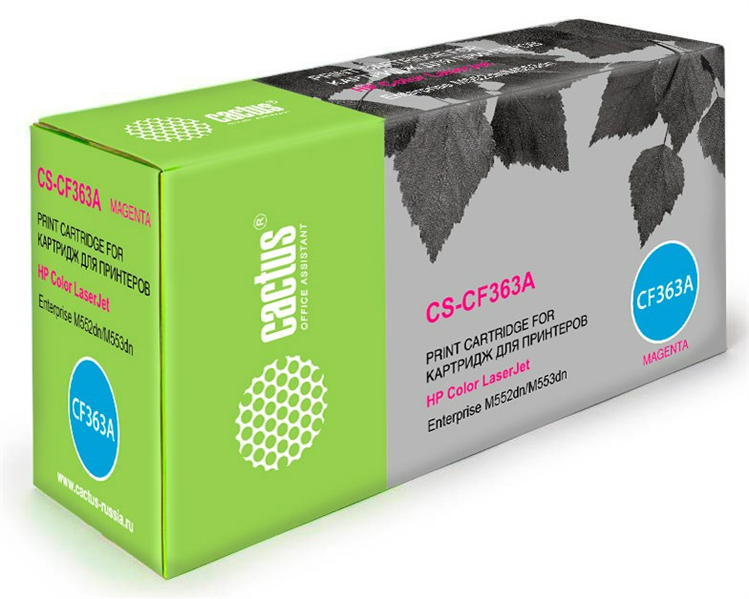Картридж лазерный Cactus CS-CF363A CF363A пурпурный (5000стр.) для HP CLJ M552dn/M553dnM553N/M553x
