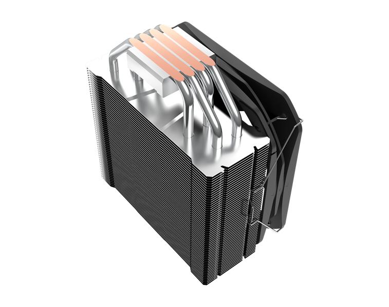 Кулер для процессора PCCooler Paladin 400 S115X/1200/1700/AM4 (20 шт/кор, TDP 200W, 130mm PWM FAN, 4 тепловые трубки 6мм, 800-1600RPM, 18-28,6dBa)