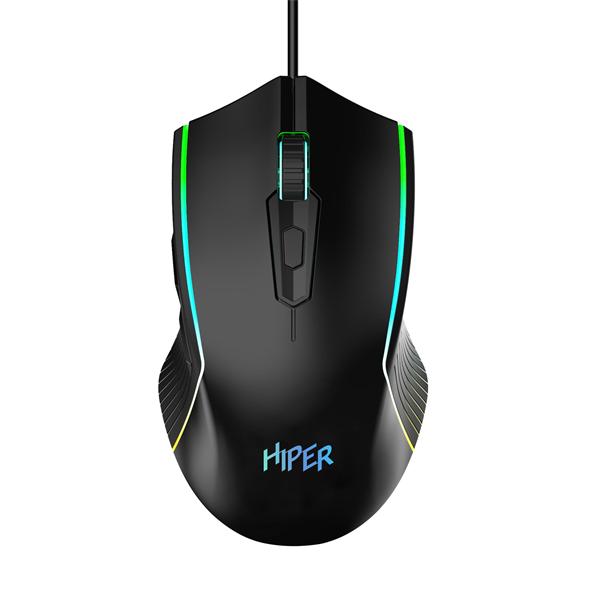 Мышь Gaming Mouse HIPER MX-R400 Black (7D, 7200DPI, 1.5m cable, USB)