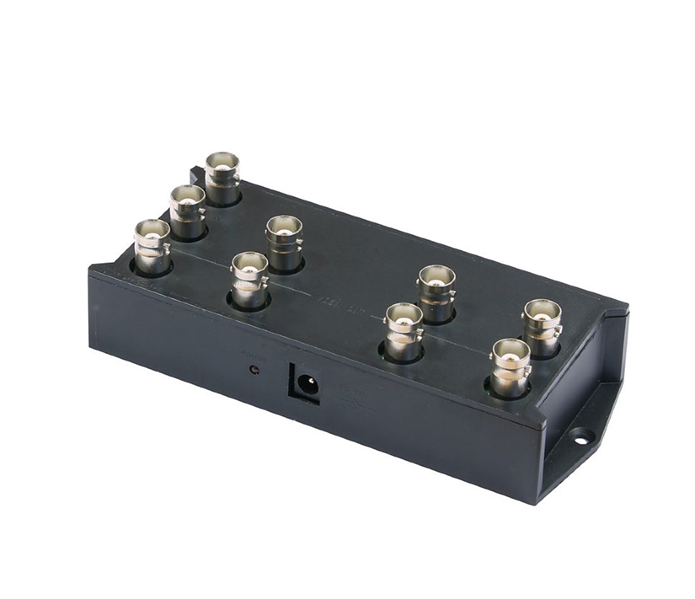 Разветвитель OSNOVO D-H108 Разветвитель видеосигнала HDCVI/HDTVI/AHD (1вх./8вых.). Максимальное разрешение 1080р. Полоса пропускания сигнала до 350 МГц. Возможность настенного крепления. БП в комплекте DC12V(1A).
