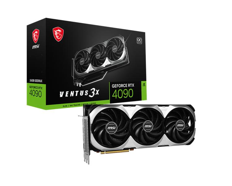 Видеокарта MSI GeForce RTX 4090 VENTUS 3X 24G OC PCI-E/GEFORCE RTX 4090 VENTUS 3X 24G OC/HDMI/DP*3/ATX/TRIPLE FAN/OC/24G G6X