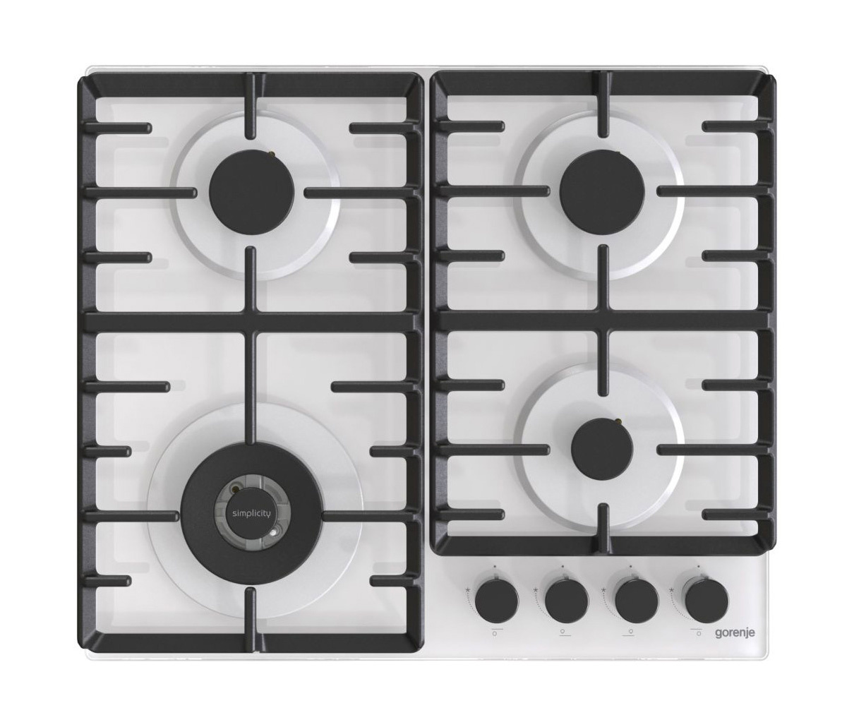 Газовая варочная панель/ Газовая варочная панель Gorenje Simplicity GTW642SYW, 4 конфорки, закаленное стекло, белый