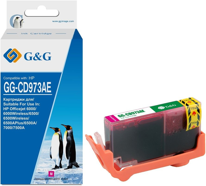 Картридж G&G GG-CD973AE пурпурный (14.6мл) для HP Officejet 6000/6500/6500A/7000/7500A