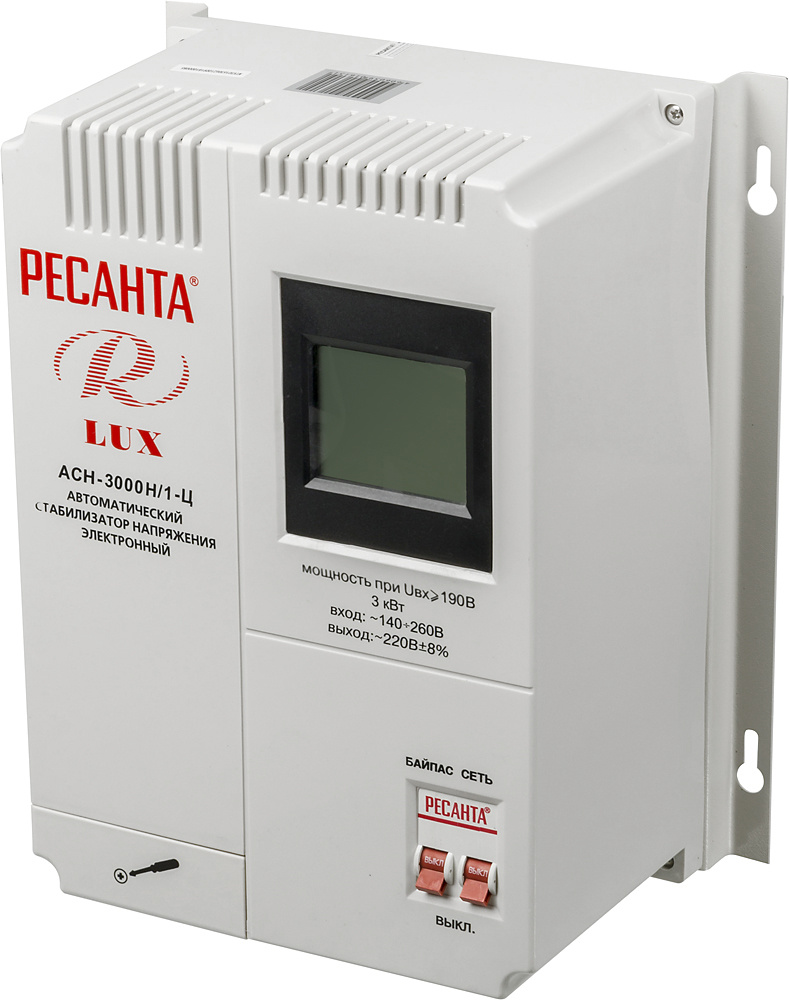 Стабилизатор напряжения Ресанта АСН-3000Н/1-Ц 3кВА однофазный серый (63/6/21) Стабилизатор напряжения Ресанта АСН-3000Н/1-Ц 3кВА однофазный серый (63/6/21)