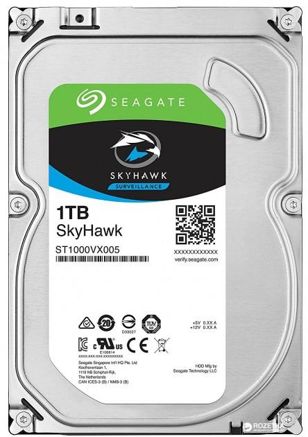 Жесткий диск HDD SATA Seagate 1000Gb (1Tb),ST1000VX005, Skyhawk Guardian Surveillance, 5900 rpm, 64Mb buffer (аналог ST1000VX001), 1 year