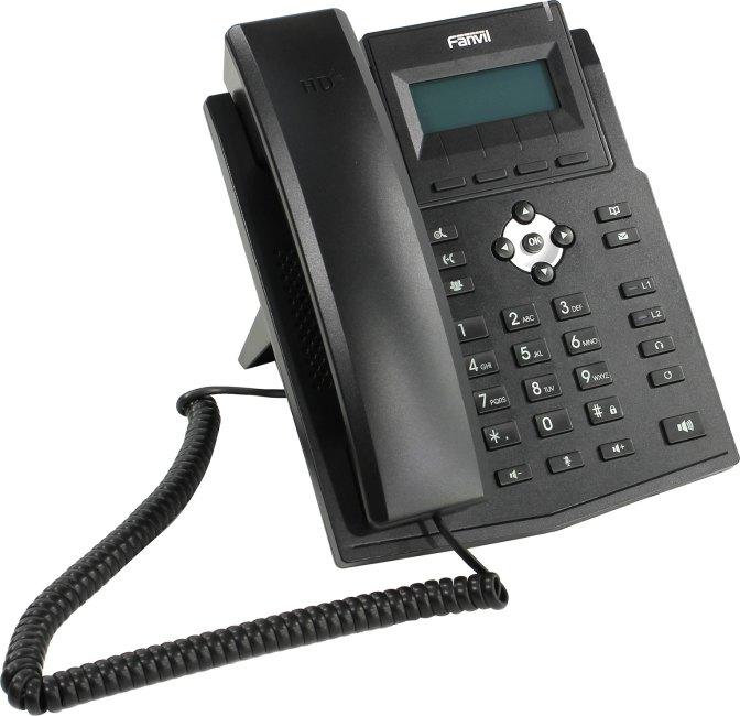  Fanvil IP телефон, 2xEthernet 10/100, LCD 128x48, 2 аккаунта SIP, G722, Opus, Ipv-6, порт для гарнитуры, книга на 1000 записей,блок питания