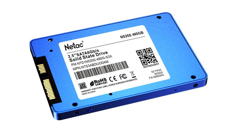 Ssd накопитель Netac SSD N535S 480GB 2.5 SATAIII 3D NAND, 7mm, R/W up to 540/490MB/s, TBW 280TB, 5y wty