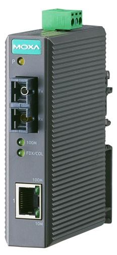 Промышленный конвертер Ethernet 10/100BaseTX в 100BaseFX (многомодовое оптоволокно, разъем ST, 1300 нм), в пластиковом корпусе, -10...+60С