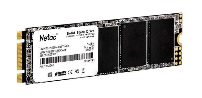 Ssd накопитель Netac SSD N535N 1TB M.2 2280 SATAIII 3D NAND, R/W up to 560/520MB/s, TBW 560TB, 3y wty