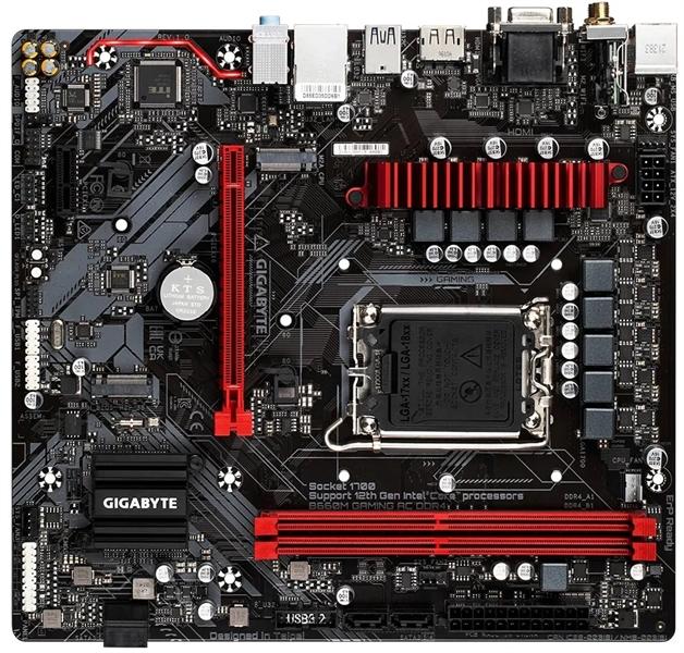 Материнская плата GIGABYTE B660M GAMING AC DDR4, LGA1700, B660, 2*DDR4, D-Sub+HDMI,  4 SATA 6 Гб/с, M2, Audio, Gb LAN, USB 3.2, USB 2.0, Type C, mATX