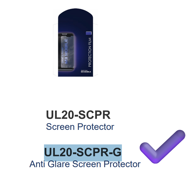 Защитное стекло M3 Mobile ASSY: UL20/UL30 Anti Glare Screen Protector