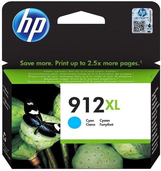  Cartridge HP 912XL для OfficeJet 8013/8023/8025, голубой (825 стр)