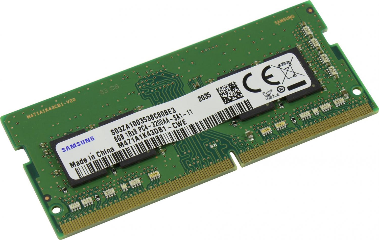 Оперативная память Samsung DDR4   8GB SO-DIMM  3200MHz   1.2V (M471A1K43DB1-CWE) 1 year, OEM