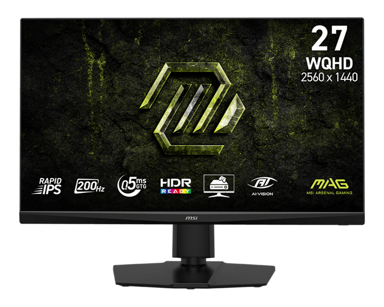 Монитор MSI MAG 272QPF E20 27" 16:9 WQHD(2560x1440) Rapid IPS Flat, 0.5ms(GTG), 1000:1, 100M:1, 300nits, 178/178, 2xHDMI 2.0b, DP 1.4a, Tilt,Swivel,Height,Pivot,VESA,200Hz,Black,1y w-ty Монитор MSI MAG 272QPF E20 27" 16:9 WQHD(2560x1440) Rapid IPS Flat, 0.5ms(GTG), 1000:1, 100M:1, 300nits, 178/178, 2xHDMI 2.0b, DP 1.4a, Tilt,Swivel,Height,Pivot,VESA,200Hz,Black,1y w-ty