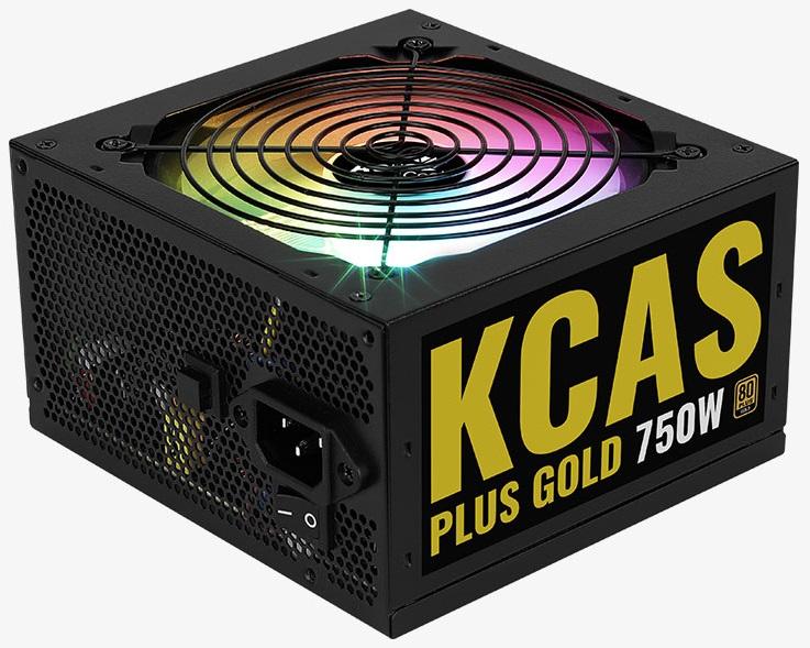 Блок питания Aerocool KCAS PLUS GOLD 750W <750W, ATX v2.4, APFC, Fan ARGB 12cm, 80+ Gold, Retail>