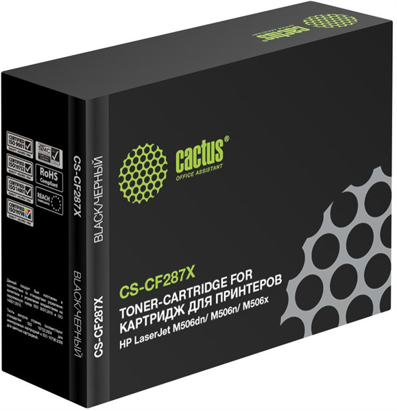 Картридж лазерный Cactus CS-CF287X CF287X черный (18000стр.) для HP LJ M506dn/ M506n/ M506x Картридж лазерный Cactus CS-CF287X CF287X черный (18000стр.) для HP LJ M506dn/ M506n/ M506x