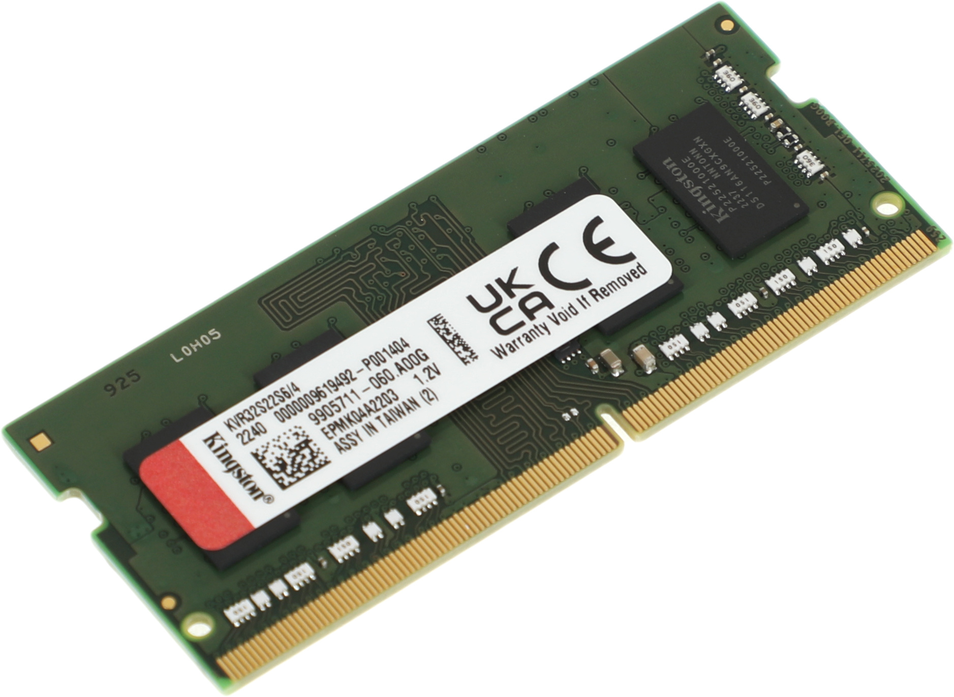 Модуль памяти Kingston KVR32S22S6/4 4GB DDR4 3200 SO DIMM Non-ECC, Unbuffered, CL22, 1.2V, 1Rx16, RTL (296105) Модуль памяти Kingston KVR32S22S6/4 4GB DDR4 3200 SO DIMM Non-ECC, Unbuffered, CL22, 1.2V, 1Rx16, RTL (296105)