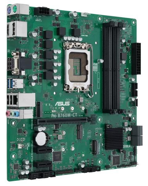 Материнская плата ASUS PRO B760M-CT-CSM, LGA1700, B760, 4*DDR5, VGA+HDMI+2xDP, 4xSATA3 + RAID, 2xM2, Audio, Gb LAN, USB 3.2, USB 2.0, mATX; 90MB1DY0-M0EAYC