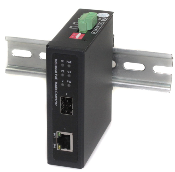 Медиаконвертер OSNOVO OMC-1000-11BX-I Промышленный компактный медиаконвертер Gigabit Ethernet с поддержкой PoE BT до 90W. Порты: 1 x GE (10/100/1000Base-T) с PoE (до 90W), 1 x GE SFP (100/1000Base-X). Соответствует