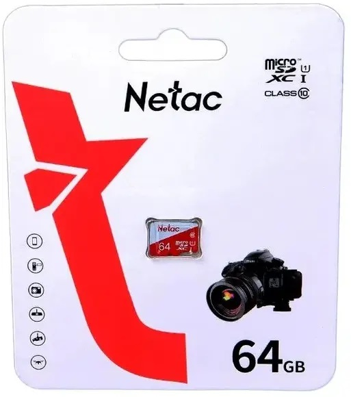 Носитель информации Netac P500 ECO 64GB MicroSDXC U1/C10 up to 80MB/s, retail pack card only Носитель информации Netac P500 ECO 64GB MicroSDXC U1/C10 up to 80MB/s, retail pack card only