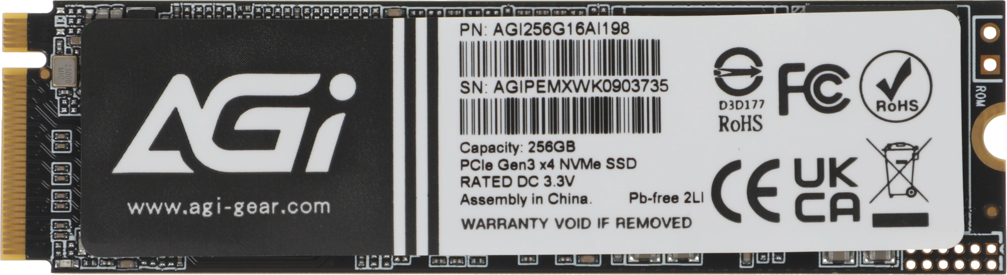 Твердотельный накопитель SSD AGI AI198 256GB M.2 2280 Client PCIe Gen3x4 with NVMe, 1936/1217, IOPS 92/241K, MTBF 1.6M, 3D TLC, 100TBW, 0,36DWPD, RTL{100} (610194) Твердотельный накопитель SSD AGI AI198 256GB M.2 2280 Client PCIe Gen3x4 with NVMe, 1936/1217, IOPS 92/241K, MTBF 1.6M, 3D TLC, 100TBW, 0,36DWPD, RTL{100} (610194)