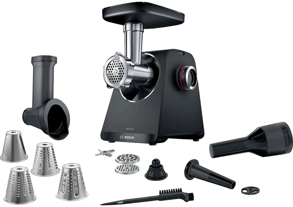 Мясорубка Bosch MFWS440B Мясорубка Bosch, мощность 1900 Вт, цвет черный