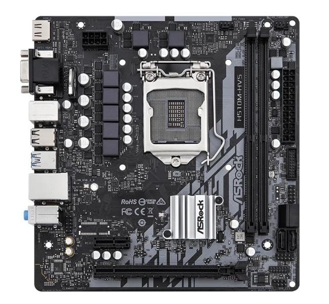 Материнская плата ASROCK H510M-HVS R2.0, LGA1200, H510, 2*DDR4, D-Sub+HDMI, 4xSATA3 6.0,  2xUSB 3.2, 4xUSB 2.0, mATX; 90-MXBG30-A0UAYZ