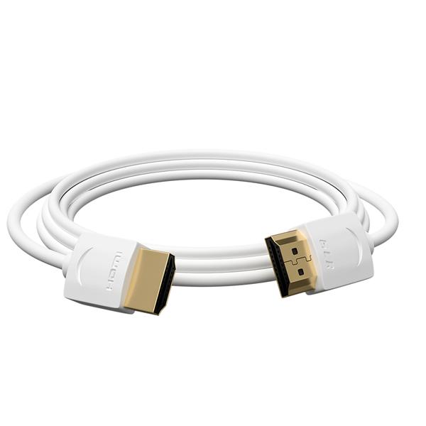  GCR Кабель HDMI 2.0 SLIM, 1.0m, белый, OD3.8mm, HDR 4:2:2, Ultra HD, 4K 60 fps 60Hz, 3D, AUDIO, 18.0 Гбит/с, 30/30 AWG (HM502)