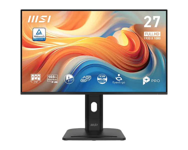 Монитор MSI PRO MP275PHG E14 27" 16:9 FHD(1920x1080), IPS Flat, 4ms(GTG), 1500:1, 100M:1, 250nits, 178/178, HDMI, DP, 4xUSB Type-A, 1xUSB Type-C, Speaker, Tilt, Swivel, Height, Pivot, 144HZ, Black, 1y war-ty Монитор MSI PRO MP275PHG E14 27" 16:9 FHD(1920x1080), IPS Flat, 4ms(GTG), 1500:1, 100M:1, 250nits, 178/178, HDMI, DP, 4xUSB Type-A, 1xUSB Type-C, Speaker, Tilt, Swivel, Height, Pivot, 144HZ, Black, 1y war-ty