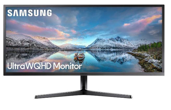 Монитор Samsung 34" S34J550WQM VA LED 21:9 3440x1440 4ms 300cd 3000:1 178/178 2*HDMI DP 75Hz FreeSync Dark Blue Gray 1 year