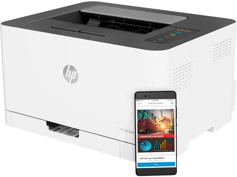 Принтер HP Color Laser 150nw Printer (A4,600x600dpi, (18(4)ppm, 64Mb, USB 2.0/Wi-Fi/Eth10/100,AirPrint, HP Smart,1tray 150, 1y warr, cartridges 700b &500cmy pages in box,repl.SL-C430W ) (б/у, после ремонта)
