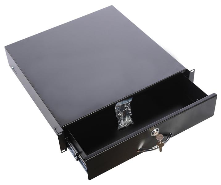  Полка (ящик) для документации 3U, цвет черный