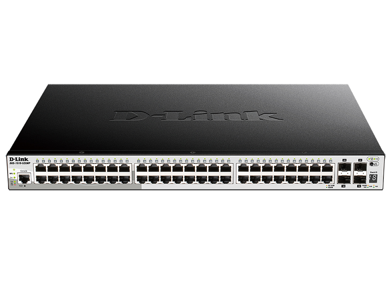 Коммутатор D-Link PROJ Настраиваемый L2+ стекируемый PoE-коммутатор, 48x1000Base-T PoE, 4x10GBase-X SFP+, PoE-бюджет 370 Вт (740 Вт с DPS-700), CLI, консольный порт RJ-45, RPS